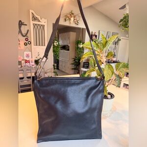 Francesco Biasia Black Leather Shoulder Bag Made in Italy